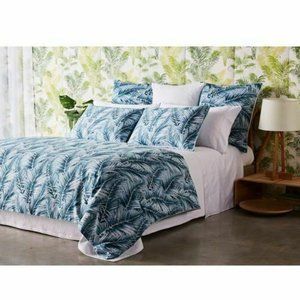 Frette At Home Exotic Queen Duvet Cover Blue White